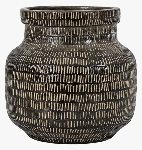 Score Wide Vase in Black