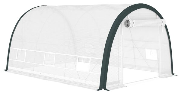 Outsunny 4 x 3(m) Walk-In Tunnel Greenhouse, with Accessories - White