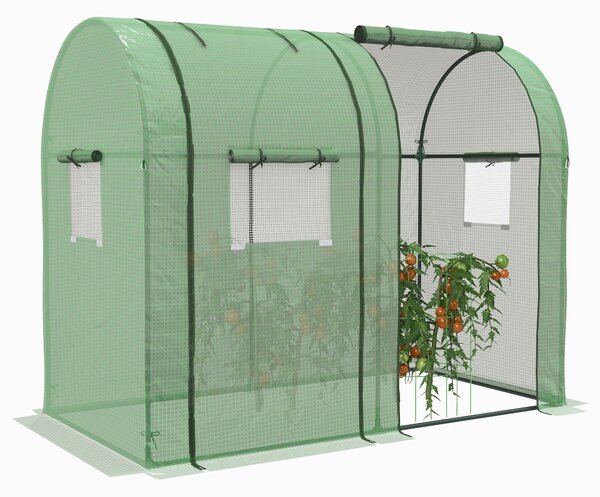 Outsunny Tomato Greenhouse, Garden Growhouse w/ 2 Roll-up Doors and 4 Mesh Windows, Portable Green House, 185 x 94 x 150cm, Green Aosom UK