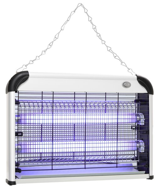 Outsunny Wall Hanging 20W Electric Insect Killer, Fly & Mosquito Zapper, Bug Zapper, Silver Aosom UK