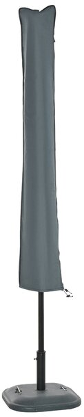 Outsunny Offset Garden Parasol with Waterproof Cover, UV Protection, Easy to Use, Grey Aosom UK