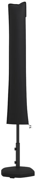 Outsunny Parasol Cover, Cantilever Umbrella Cover, Banana Umbrella Cover with Zipper for Outdoor Garden, Patio, Black