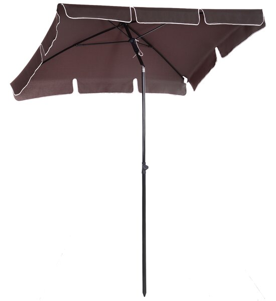 Outsunny Aluminum Umbrella Parasol-Brown