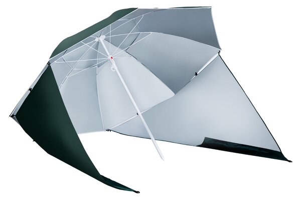Outsunny All-Weather Beach Umbrella Shelteneer-Green Aosom UK