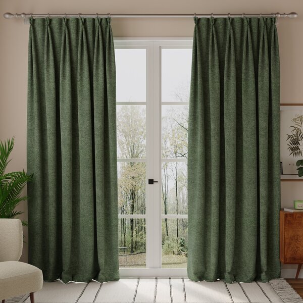 Linda Barker Petal Made To Measure Curtains Winter Moss