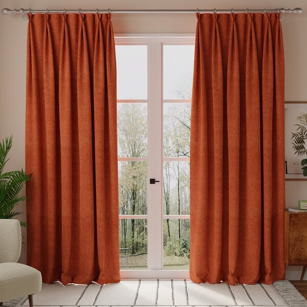 Linda Barker Petal Made To Measure Curtains Deep Terracotta