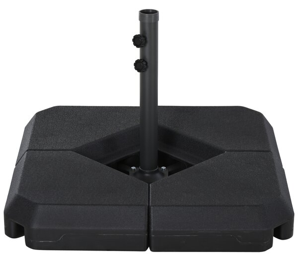 Outsunny Parasol Base: 4-Piece Fillable Steel Cross Stand for Garden Umbrellas, Sand/Water Fillable, Black Aosom UK