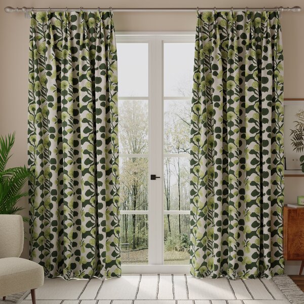 Linda Barker Evergreen Flower Made To Measure Curtains Green