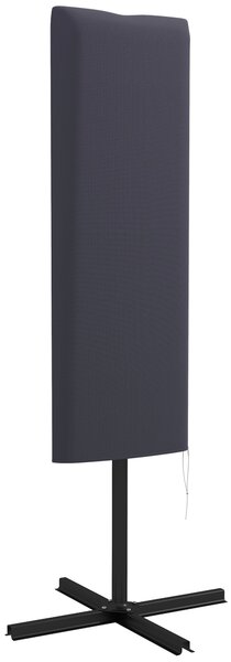 Outsunny Outdoor Cantilever Umbrella Cover Parasol with Rod, Zipper, Dark Grey Aosom UK