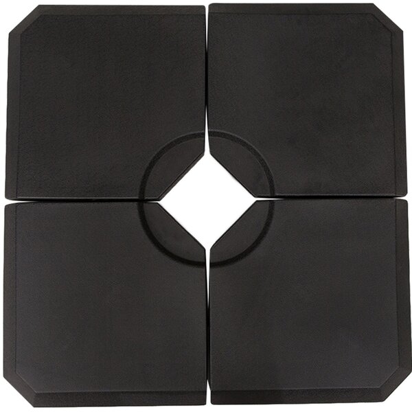 Outsunny HD Polyethylene Sand or Water Fillable Parasol Base Black Aosom UK
