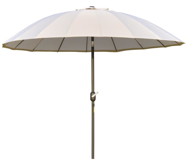 Outsunny Waterproof 255cm Patio Parasol Umbrella Outdoor Market Table Parasol with Push Button Tilt Crank and Sturdy Ribs for Garden Aosom UK