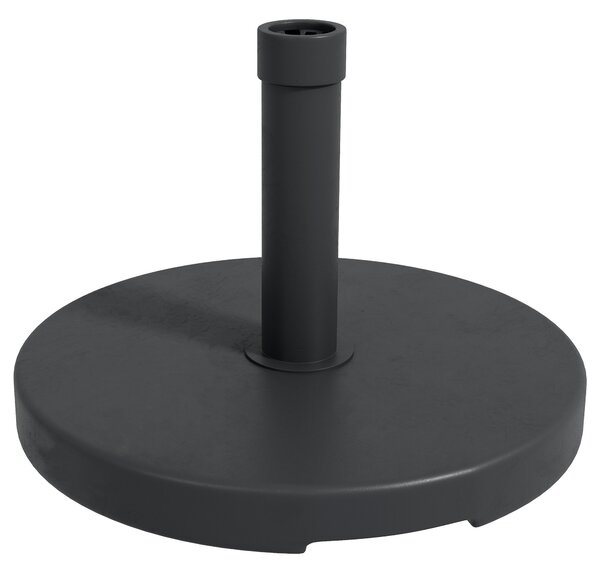 Outsunny 15kg Concrete Parasol Base: Heavy-Duty Rattan-Effect Stand for Outdoor Umbrellas, 46.5cm, Granite Grey Aosom UK