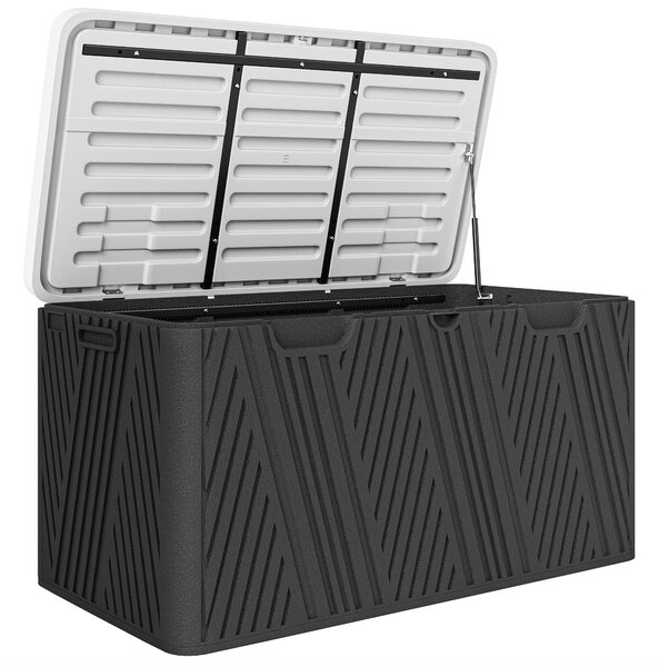 Outsunny 380L Waterproof Outdoor Storage Box, with Lockable Lid - Black