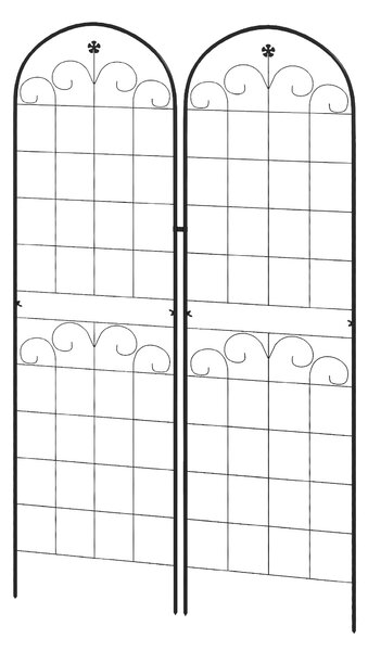 Outsunny Metal Trellis Set of 2, Garden Trellis for Climbing Plants Support Frames, Floral Design Aosom UK
