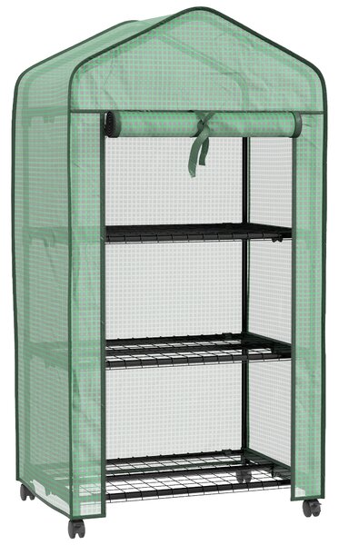 Outsunny Three-Tier Mini Greenhouse - Green Aosom UK