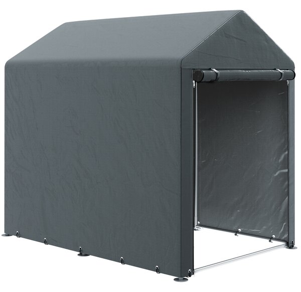 Outsunny 1.2 x 1.8m Garden Storage Shed Tent, Portable Shed with Roll-up Door for Motorcycle, Bike, Garden Tools