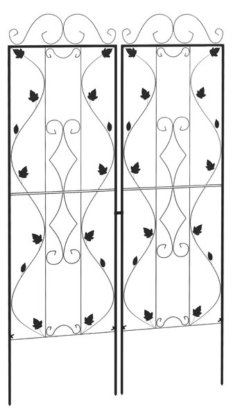 Outsunny Metal Trellis Set: Leaf Design Plant Support Frames, Outdoor Use Aosom UK