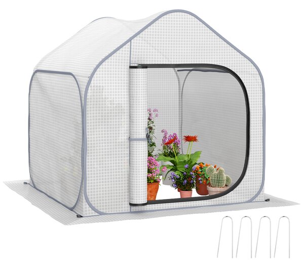 Outsunny 150 x 148cm Pop-Up Greenhouse - White