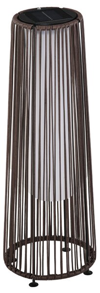 Outsunny Rattan Solar Lantern, PE Wicker Solar Powered Garden Lights with Auto On/Off, Brown Aosom UK
