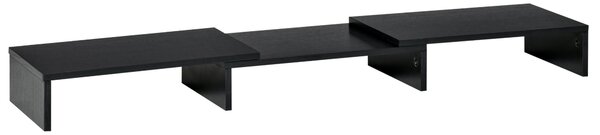 Vinsetto Dual Monitor Stand Riser with Adjustable Length and Angle, Screen Riser for Laptop, Computer, PC, Printer, TV, Black Aosom UK