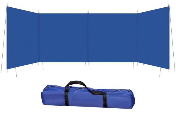 Outsunny Beach Windbreak: Portable Folding Privacy Screen with Carry Bag, Steel Framed Sun Shelter, 620cm x 150cm Aosom UK