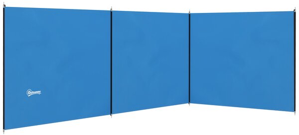 Outsunny 5 Pole Camping Windbreaks, Beach Wind Shield Shelter with Carry Bag and Steel Poles, Outdoor Caravan Privacy Shield, 540cm x 150cm