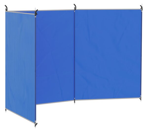 Outsunny Camping Windbreak, Foldable Portable Wind Blocker w/ Carry Bag and Steel Poles, Beach Sun Screen Shelter Privacy Wall, 450cm x 150cm