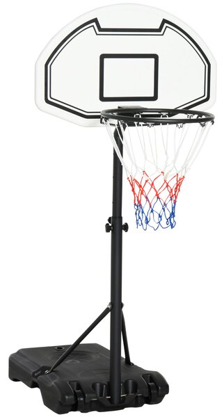 HOMCOM Basketball Stand 94-123cm Basket Height Adjustable Hoop For Kids Adults Suitable for Pool Side
