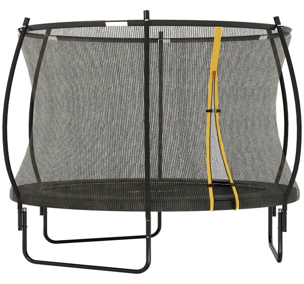 SPORTNOW 8ft Trampoline with Enclosure Net and Spring Cover, Outdoor Trampoline Garden Jumping Mat, Black Aosom UK