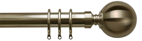 35mm Ball Fixed Metal Curtain Pole Antique Brass