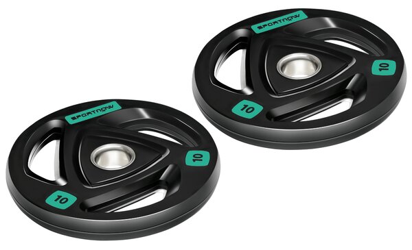 SPORTNOW Olympic Weight Set: Tri-Grip Rubber Barbell & 2 x 10kg Plates for Strength Training, Black Aosom UK