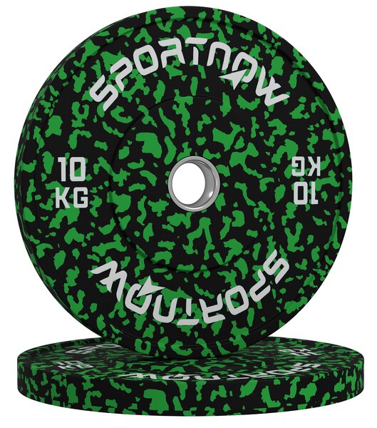 SPORTNOW Olympic Weight Plates Set, Solid Rubber Bumper Plates Weights Discs with 2"/5cm Holes, for Weight Lifting Strength Training, 2 x 10kg
