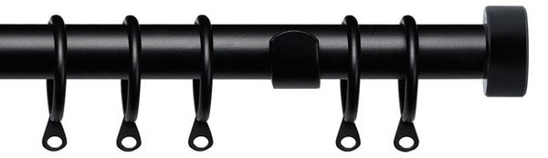 25-28mm Pristine Stud End Cap Pole Extendable Curtain Pole Black