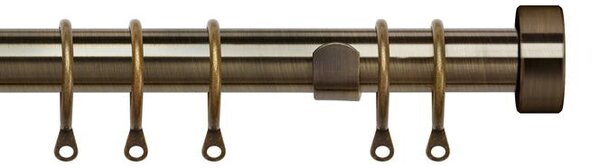 25-28mm Pristine Stud End Cap Pole Extendable Curtain Pole Antique Brass