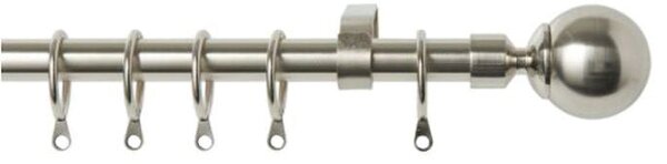 16-19mm Ball Pole Extendable Curtain Pole Satin Silver