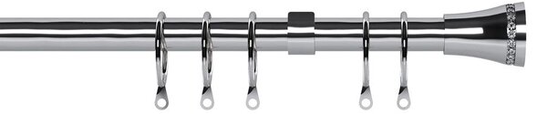 16-19mm Trumpet Pole Extendable Curtain Pole Chrome