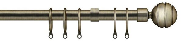 16-19mm Sliced Ball Pole Extendable Curtain Pole Antique Brass