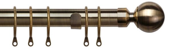 25-28mm Pristine Ball Pole Extendable Curtain Pole Antique Brass