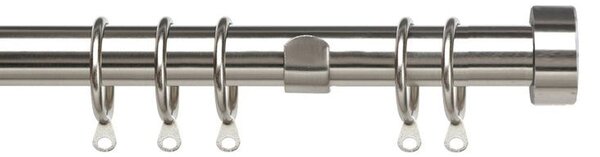 25-28mm Pristine Stud End Cap Pole Extendable Curtain Pole Satin Silver