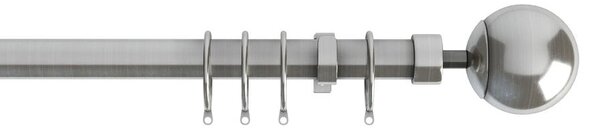 22-25mm Finesse Ball Pole Extendable Curtain Pole Satin Silver