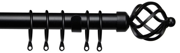 25-28mm Pristine Cage Pole Extendable Curtain Pole Black