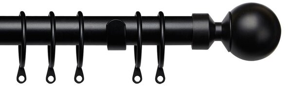 25-28mm Pristine Ball Pole Extendable Curtain Pole Black