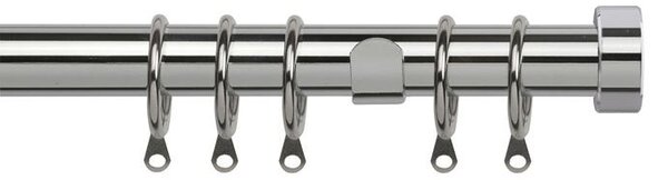25-28mm Pristine Stud End Cap Pole Extendable Curtain Pole Chrome