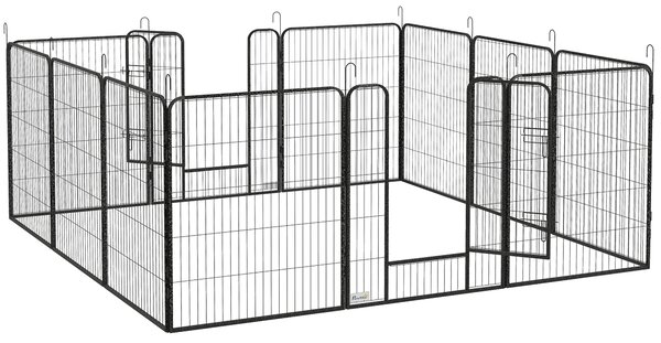 PawHut Heavy Duty Puppy Playpen, 12 Panel Pet Exercise Pen, Suitable for Small to Large Dogs Aosom UK