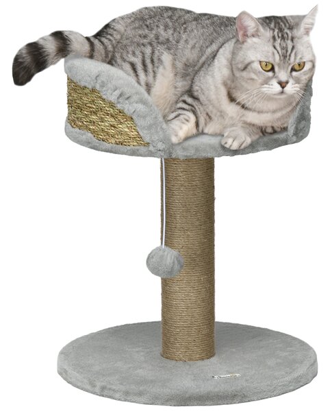 PawHut Cat Tree Tower with Scratching Posts, Grey Aosom UK