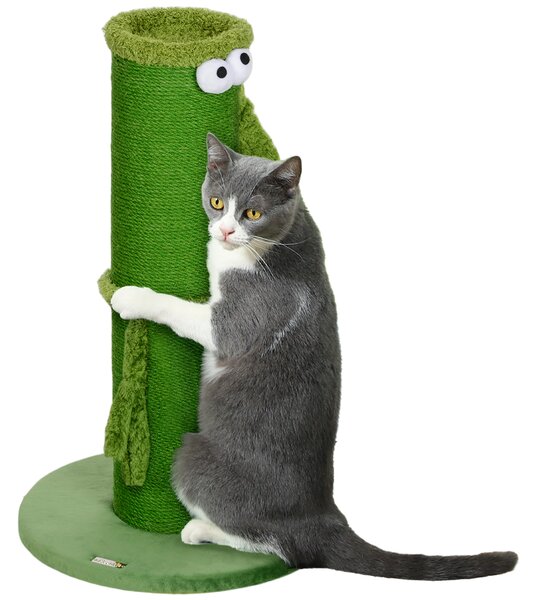 PawHut 63cm Tall Cat Scratching Post for Indoor Cats with Sisal Rope Cover, Large Base Aosom UK