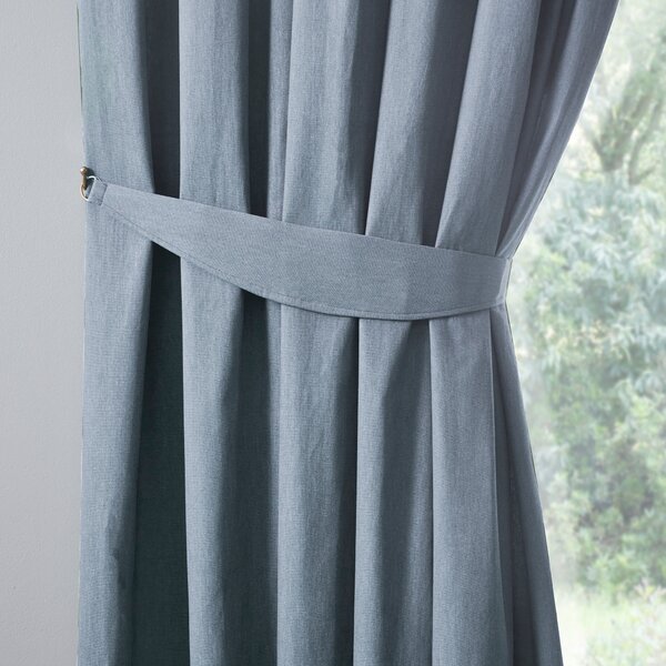 Fusion Dijon Pair of Tieback Blue