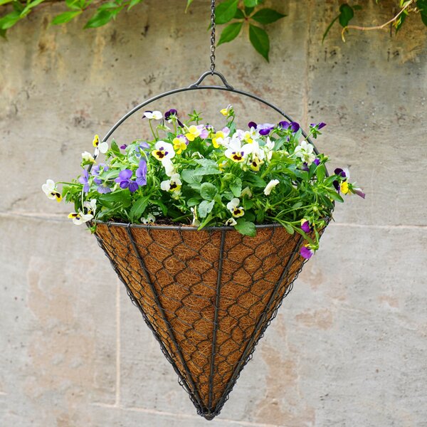 Netted Wire Cone Hanging Basket