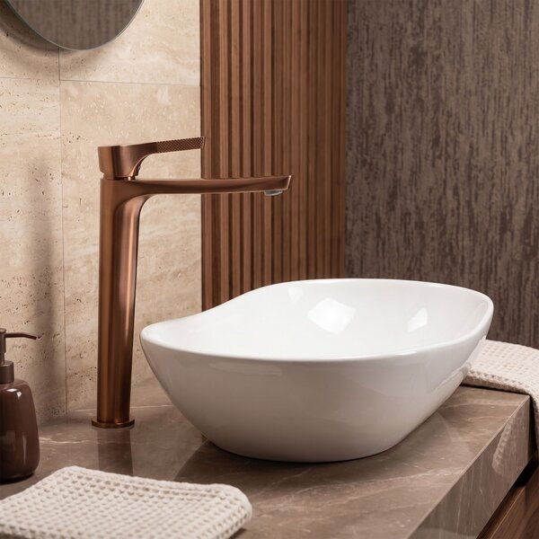 Bathroom faucet PREMIUM Rea Maxim Brush Copper High