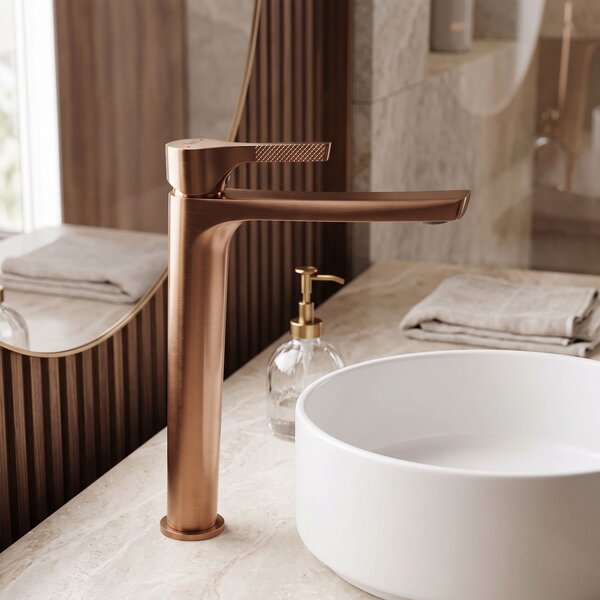 Bathroom faucet PREMIUM Rea Maxim Brush Copper High